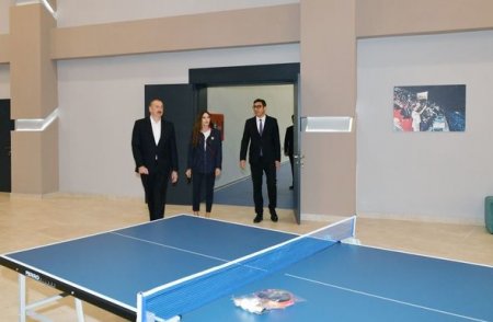 İlham Əliyev və Mehriban Əliyeva Neftçala Olimpiya İdman Kompleksinin açılışında - YENİLƏNİB + FOTO