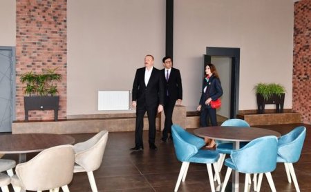 İlham Əliyev və Mehriban Əliyeva Neftçala Olimpiya İdman Kompleksinin açılışında - YENİLƏNİB + FOTO