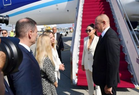 Prezident İlham Əliyev Macarıstana işgüzar səfərə gedib - FOTO