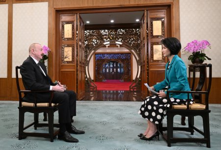 Prezident İlham Əliyev Pekində Çinin CGTN telekanalına müsahibə verib Prezident İlham Əliyev Pekində Çinin CGTN telekanalına müsahibə verib
