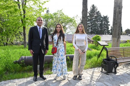 Leyla Əliyeva və Arzu Əliyeva Şəkidə tarixi-memarlıq abidələrinin bərpadan sonra açılışında iştirak ediblər