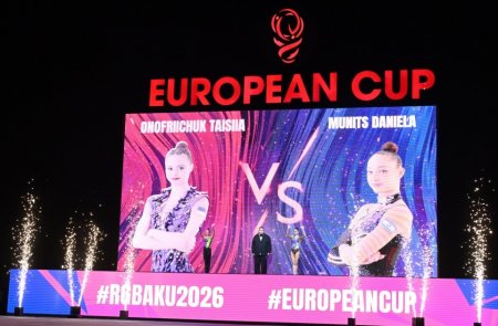 Mehriban Əliyeva bədii gimnastika üzrə Avropa kubokunu İZLƏDİ - FOTOLAR