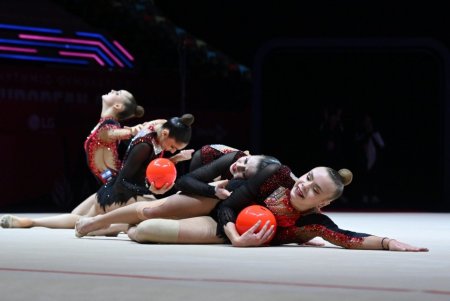 Mehriban Əliyeva bədii gimnastika üzrə Avropa kubokunu İZLƏDİ - FOTOLAR